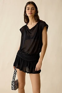 Out From Under Aruba Sheer Mesh Off-Shoulder Romper