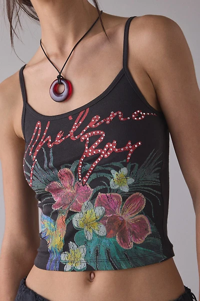 Chileno Bay Rhinestone Graphic Crop Cami