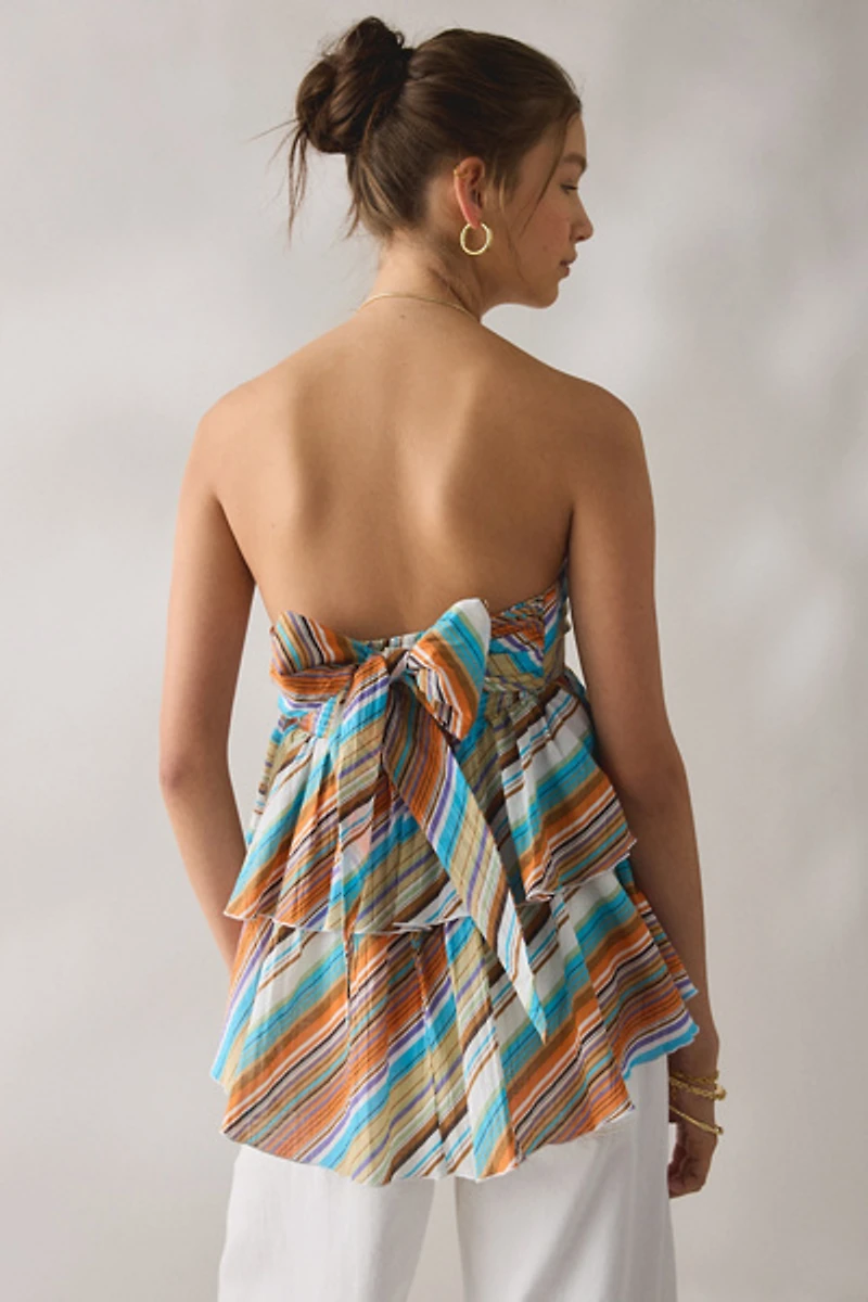 Kimchi Blue Calypso Convertible-Tie Asymmetric Ruffle Tube Top
