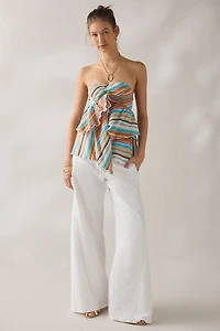 Kimchi Blue Calypso Convertible-Tie Asymmetric Ruffle Tube Top