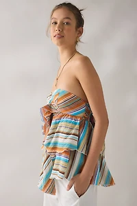 Kimchi Blue Calypso Convertible-Tie Asymmetric Ruffle Tube Top
