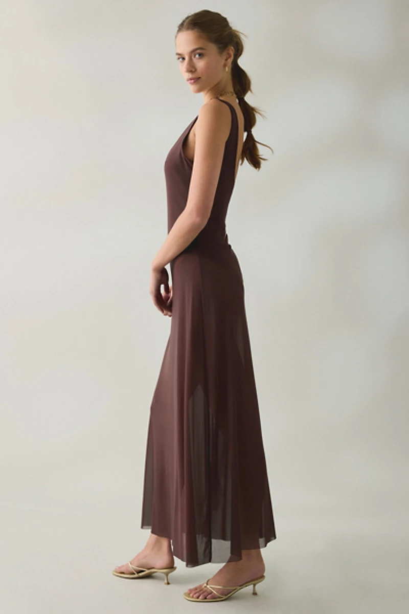 Steve Madden Sharlene Sheer Mesh Maxi Dress
