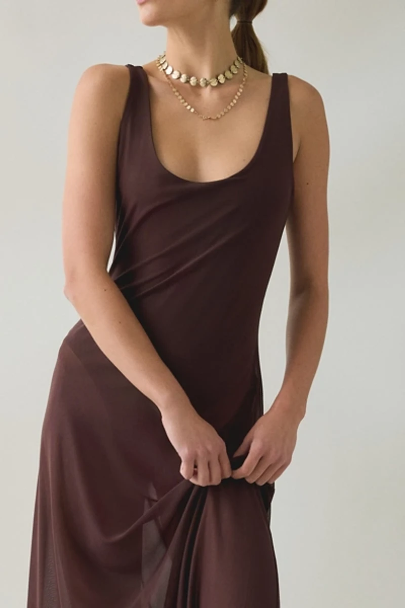 Steve Madden Sharlene Sheer Mesh Maxi Dress