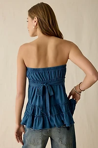 BDG Sedona Sunset Tie-Back Tiered Babydoll Tube Top