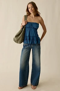 BDG Sedona Sunset Tie-Back Tiered Babydoll Tube Top