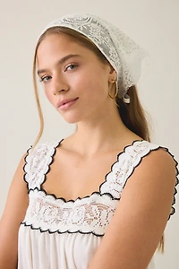 Elevator Disco Grace Lace Trim Babydoll Maxi Dress