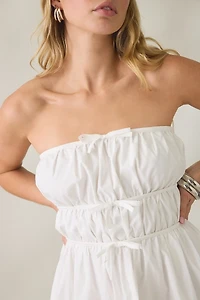 Elevator Disco Walk The Clouds Bow Detail Strapless Mini Dress