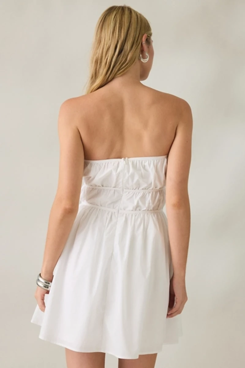 Elevator Disco Walk The Clouds Bow Detail Strapless Mini Dress