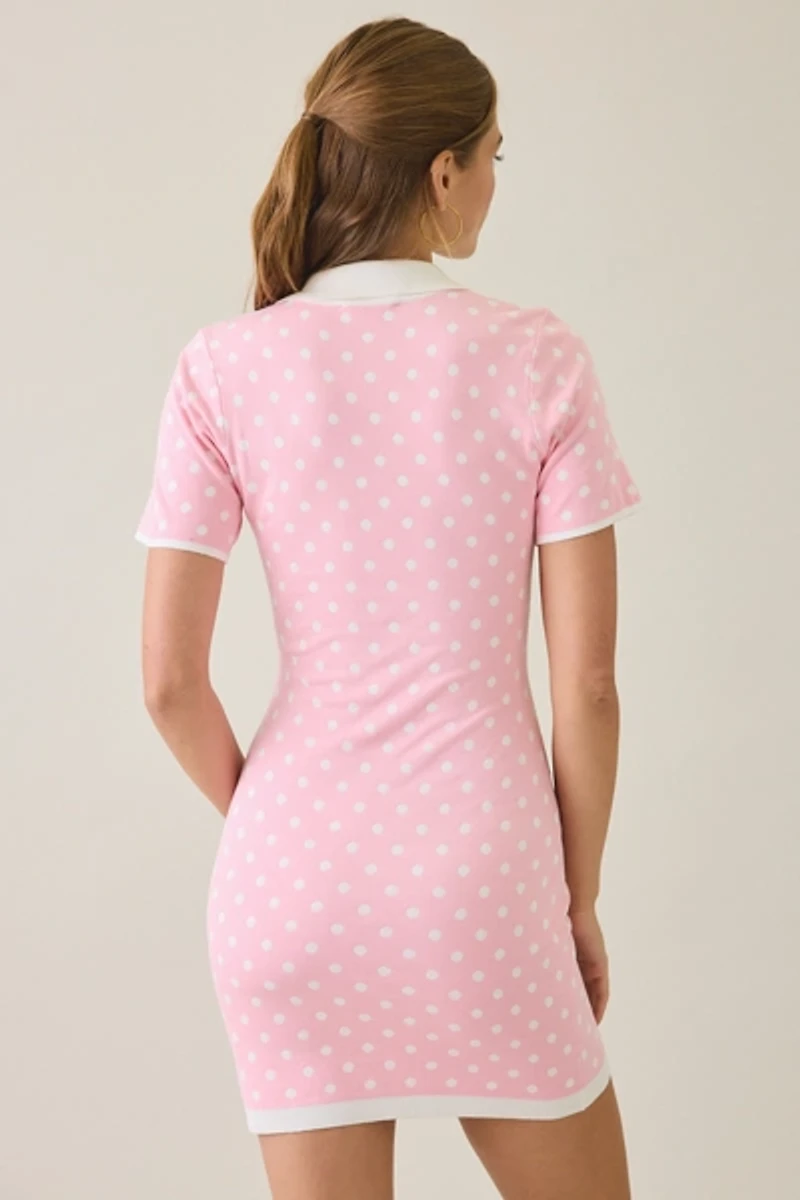 Elevator Disco Minnie Polka Dot Polo Mini Dress