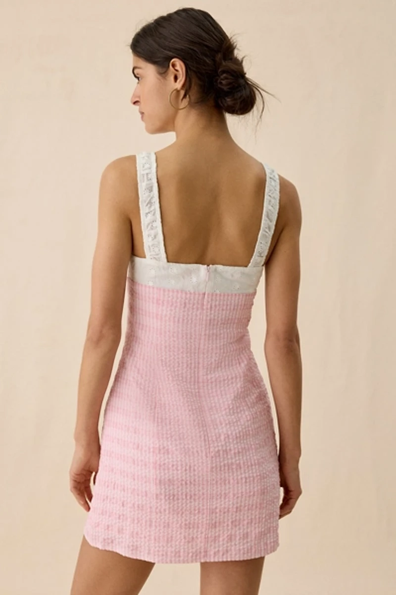 Elevator Disco Urban Sass Seersucker Bustier Mini Dress