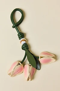 Faux Leather Flower Bouquet Bag Charm