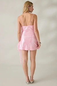 Elevator Disco Tinker Asymmetric Ruffle Sequin Mini Dress