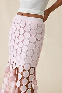 Elevator Disco Luna Dot Fringe Maxi Skirt