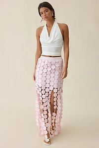 Elevator Disco Luna Dot Fringe Maxi Skirt
