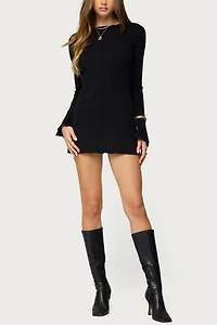 Edikted Isabel Backless Ribbed Knit Mini Dress