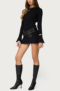 Edikted Isabel Backless Ribbed Knit Mini Dress