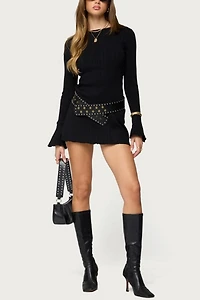 Edikted Isabel Backless Ribbed Knit Mini Dress