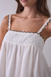 Elevator Disco Wednesday Lace Trim Babydoll Tank Top