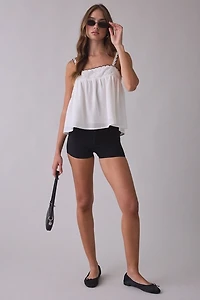Elevator Disco Wednesday Lace Trim Babydoll Tank Top