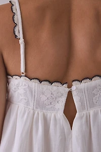 Elevator Disco Wednesday Lace Trim Babydoll Tank Top