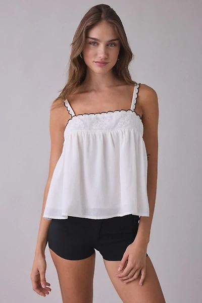 Elevator Disco Wednesday Lace Trim Babydoll Tank Top