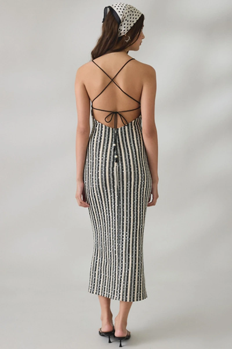 Elevator Disco Moonlight Sinna Sequin Embellished Knit Midi Dress