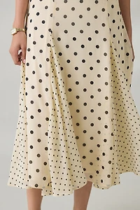 Elevator Disco One Of A Kind Polka Dot Halter Midi Dress