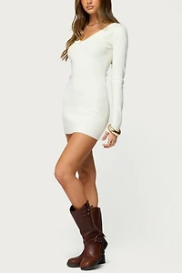 Edikted Kaitlyn Long Sleeve Knit Mini Dress