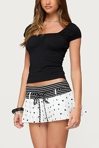 Edikted Marniee Mixed Print Pleated Mini Skort