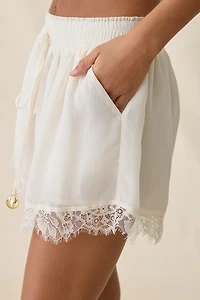Elevator Disco Paris Lace Trim Mini Shorts