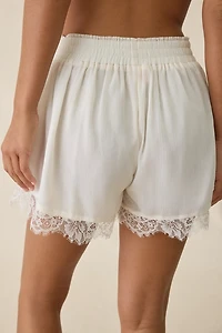 Elevator Disco Paris Lace Trim Mini Shorts