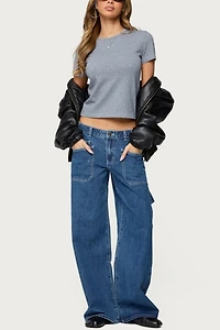Edikted Connie Low Rise Baggy Carpenter Jeans