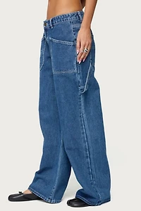 Edikted Connie Low Rise Baggy Carpenter Jeans