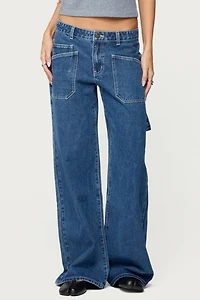 Edikted Connie Low Rise Baggy Carpenter Jeans