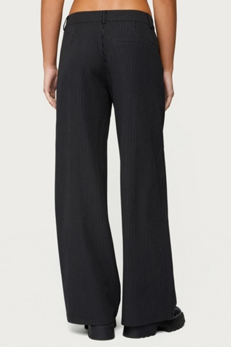 Edikted Pinstripe Tailored Straight Leg Pants