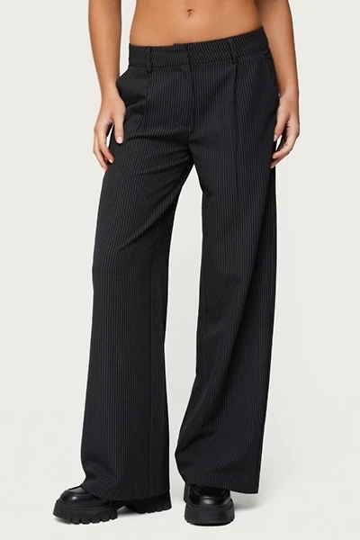 Edikted Pinstripe Tailored Straight Leg Pants