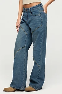 Edikted Charla Stud Low Rise Baggy Jean