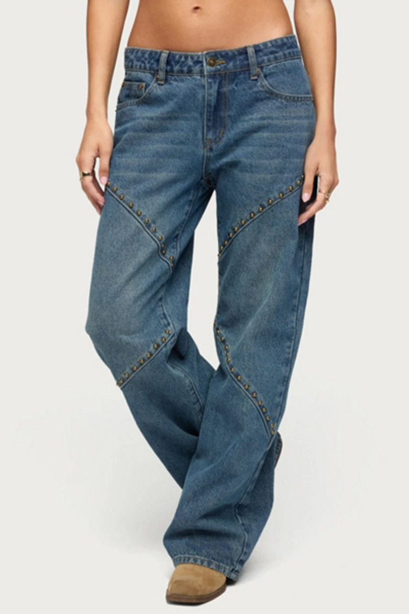 Edikted Charla Stud Low Rise Baggy Jean