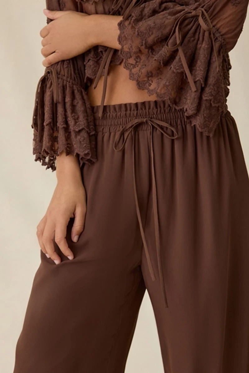 Elevator Disco Eleanor Ruffle Lace Trim Balloon Pants