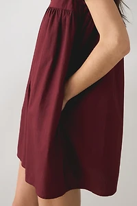 Motel Imiraty Rounded Collar Short Sleeve Babydoll Mini Dress