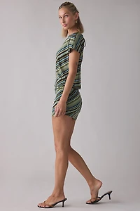 Motel Ameliana Tie-Back Short Sleeve Mini Dress
