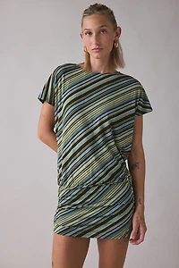 Motel Ameliana Tie-Back Short Sleeve Mini Dress