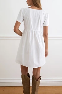 Motel Lyris Tie-Front Short Sleeve Mini Dress
