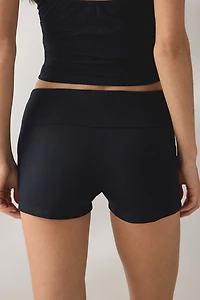 Motel Shea Floral Embroidered Foldover Micro Short