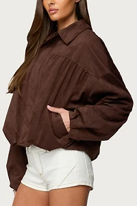 Edikted Alberta Faux Suede Bubble Jacket