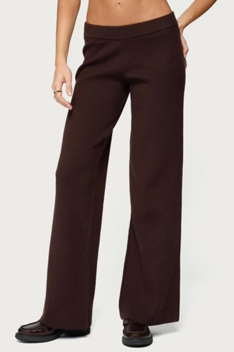 Edikted Lorie Wide Leg Knit Pants