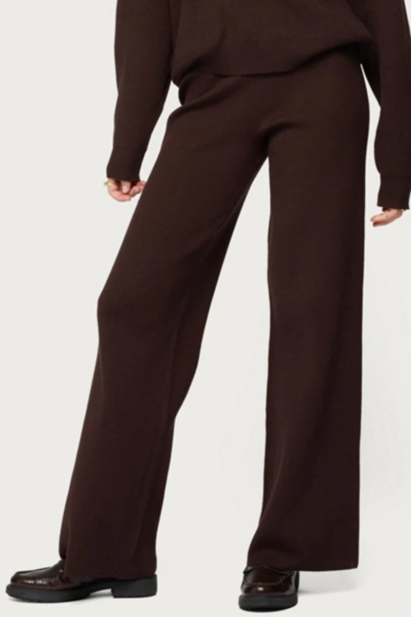 Edikted Lorie Wide Leg Knit Pants