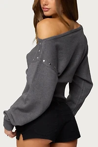 Edikted Doro Studded Off Shoulder Sweater