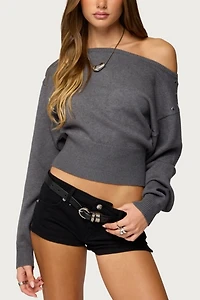 Edikted Doro Studded Off Shoulder Sweater