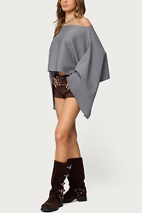 Edikted Sharla Off Shoulder Poncho Sweater